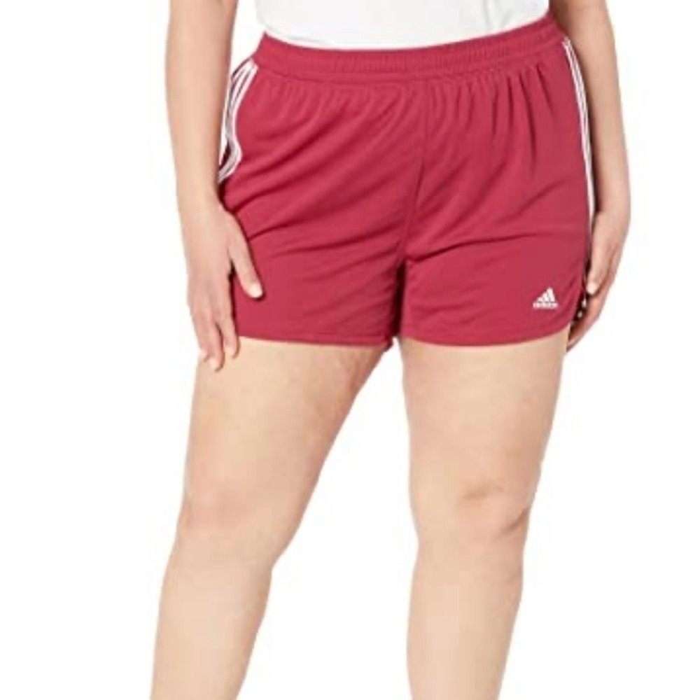 Adidas 3 stripe maroon pacer athletic shorts- 3X